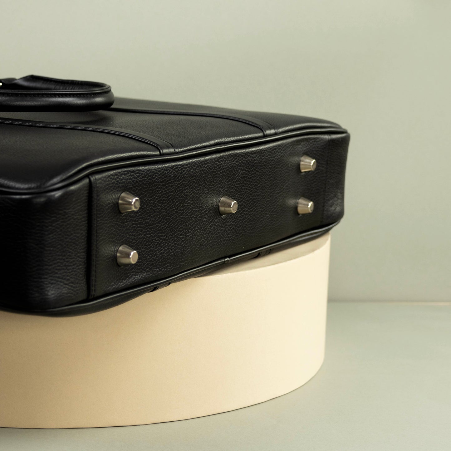 Slim Black Leather Briefcase for Men