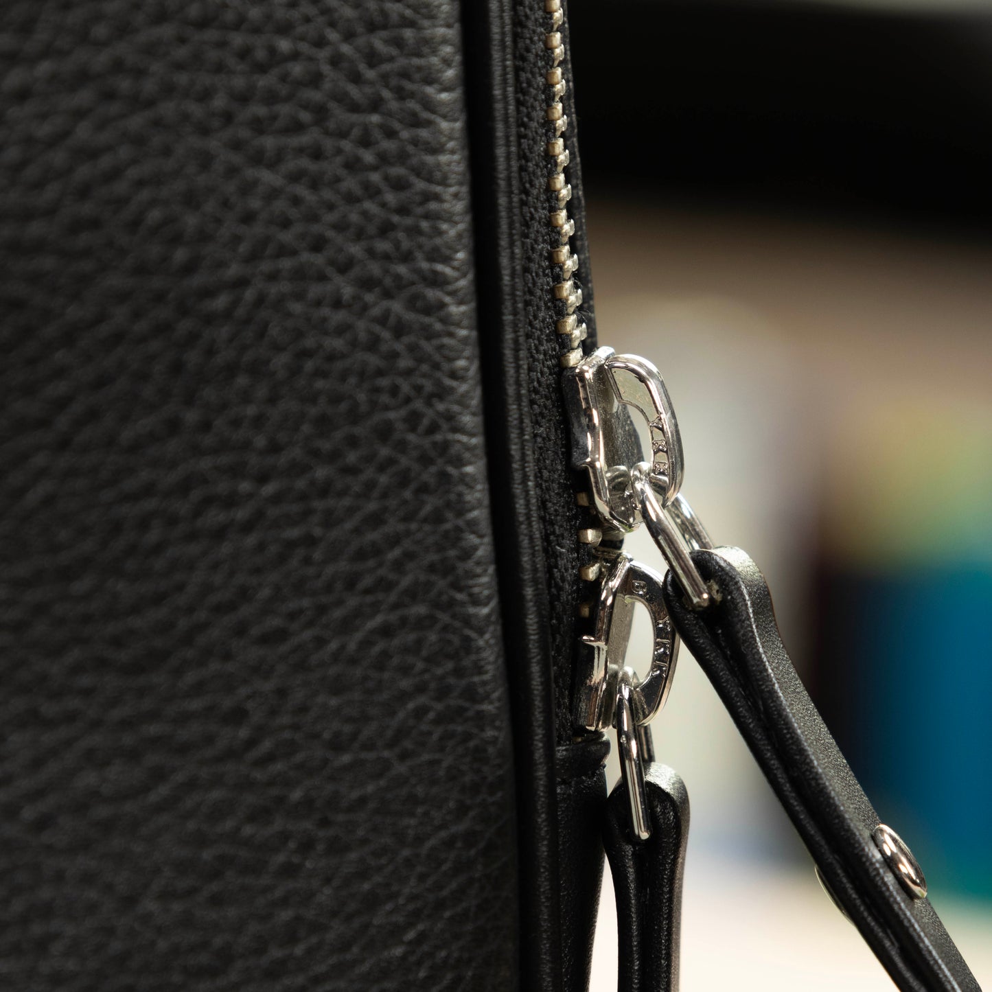 Slim Black Leather Briefcase for Men