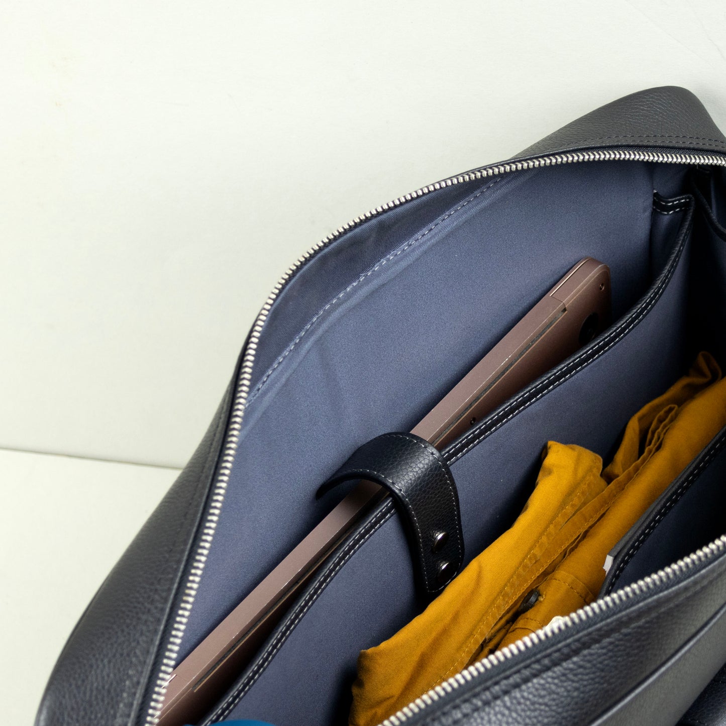 Slim Black Leather Briefcase for Men