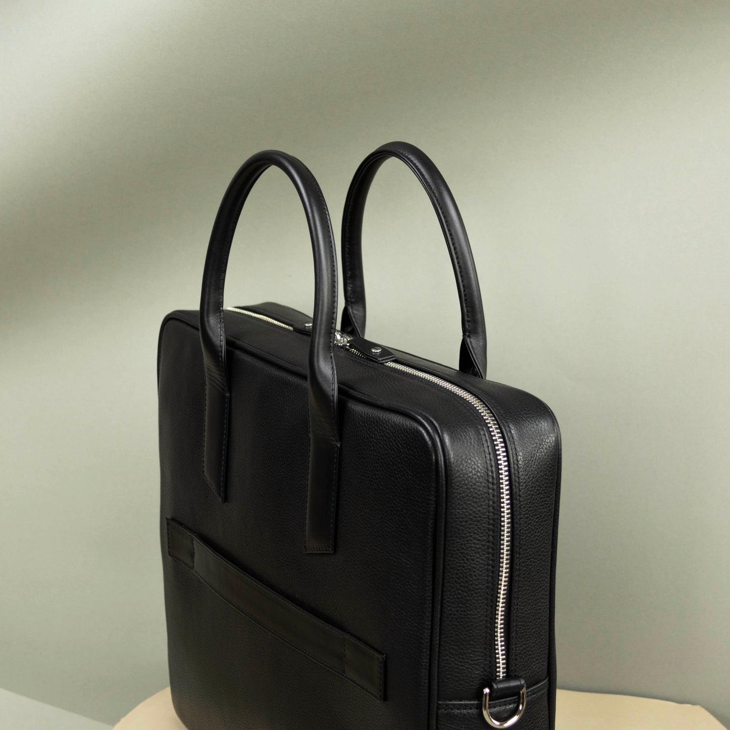 Leather Briefcase with Trolley Sleeve