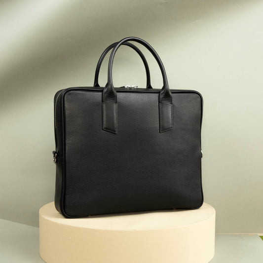 Leather Briefcase with Trolley Sleeve