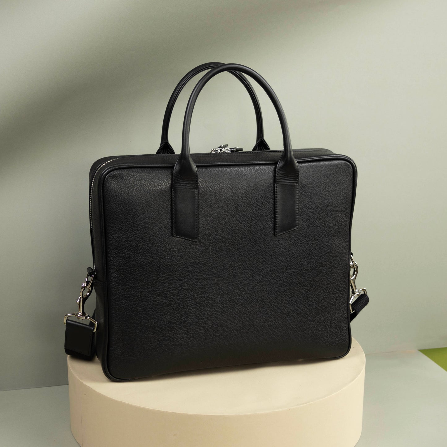 Leather Briefcase with Trolley Sleeve