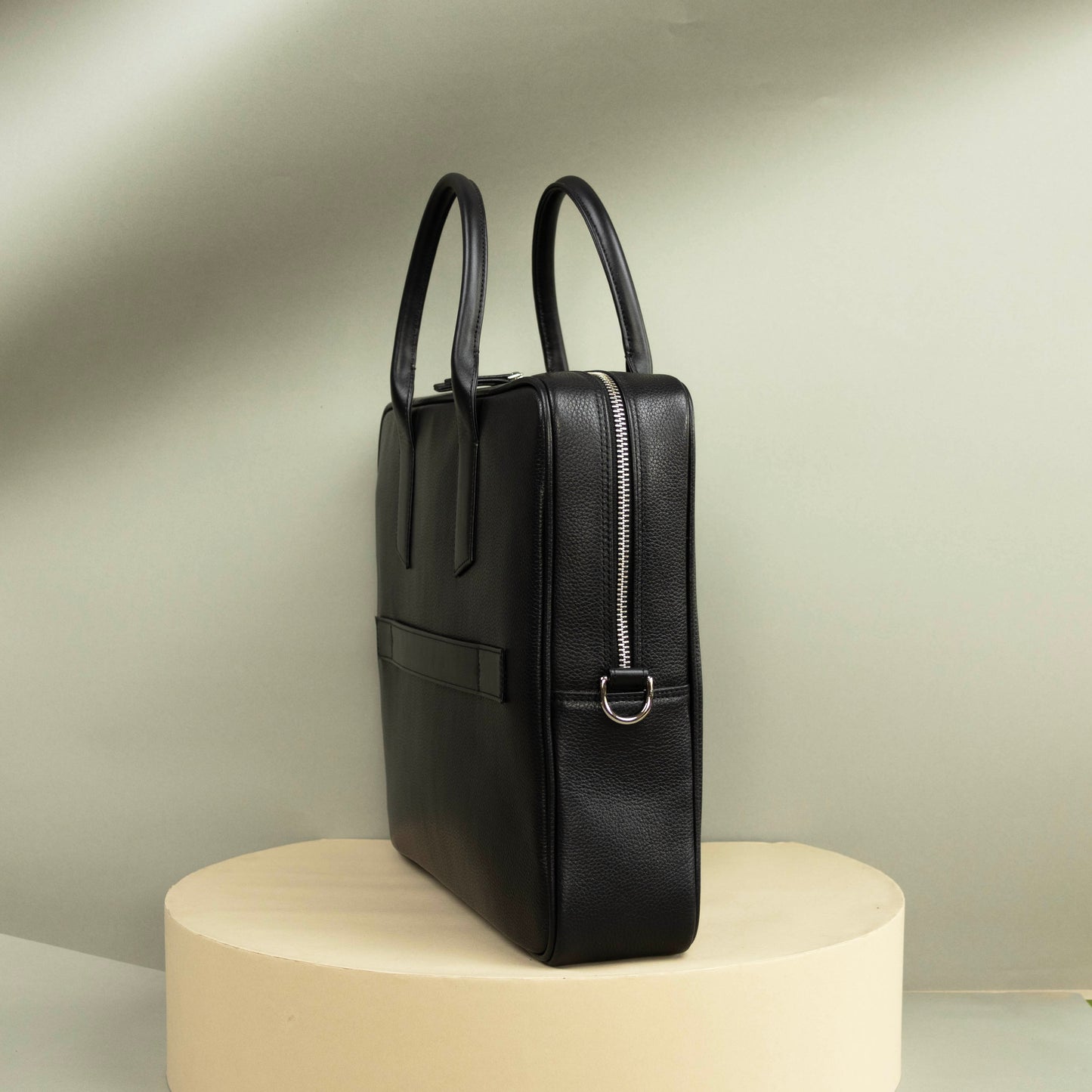 Leather Briefcase with Trolley Sleeve