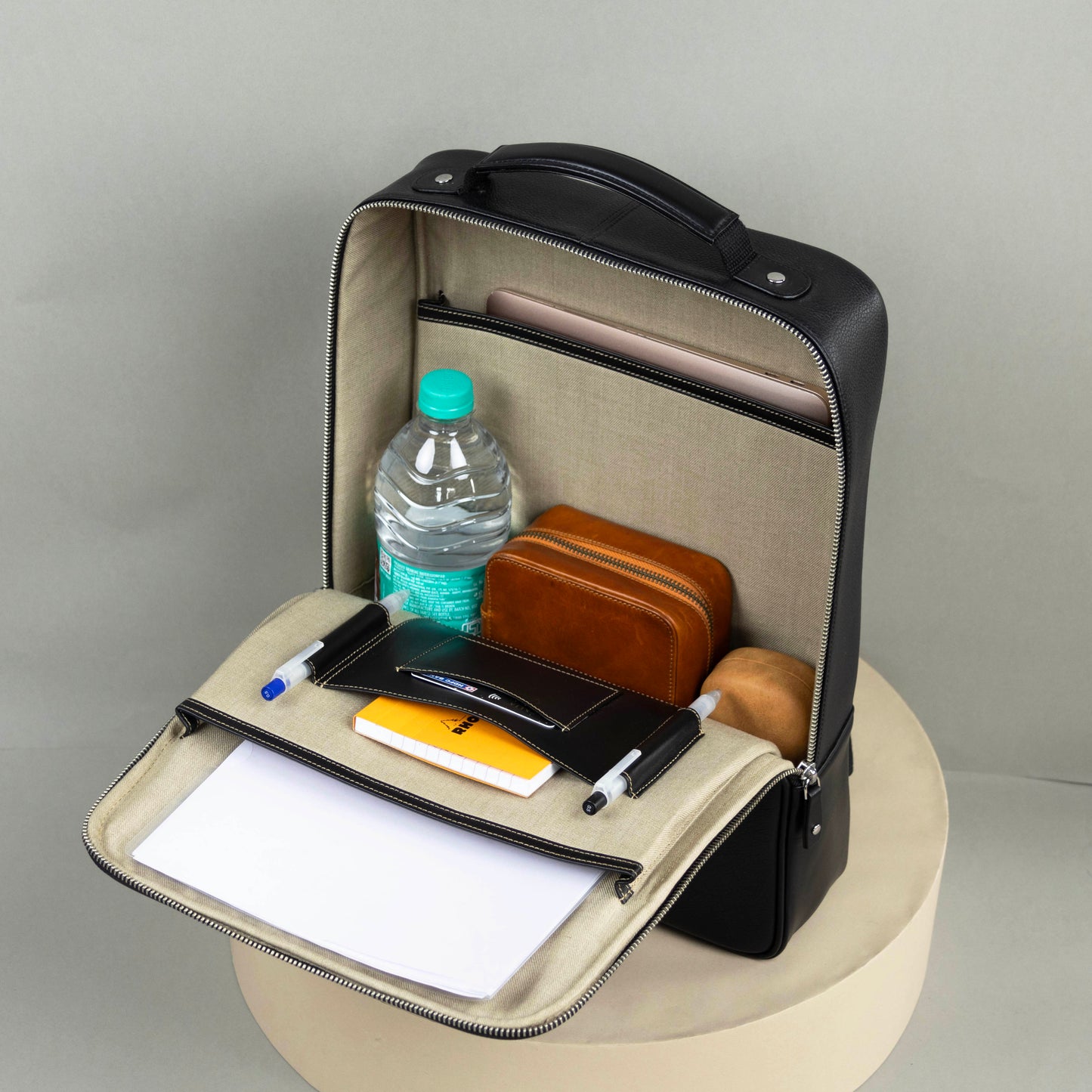 Slim Laptop Backpack - Leather