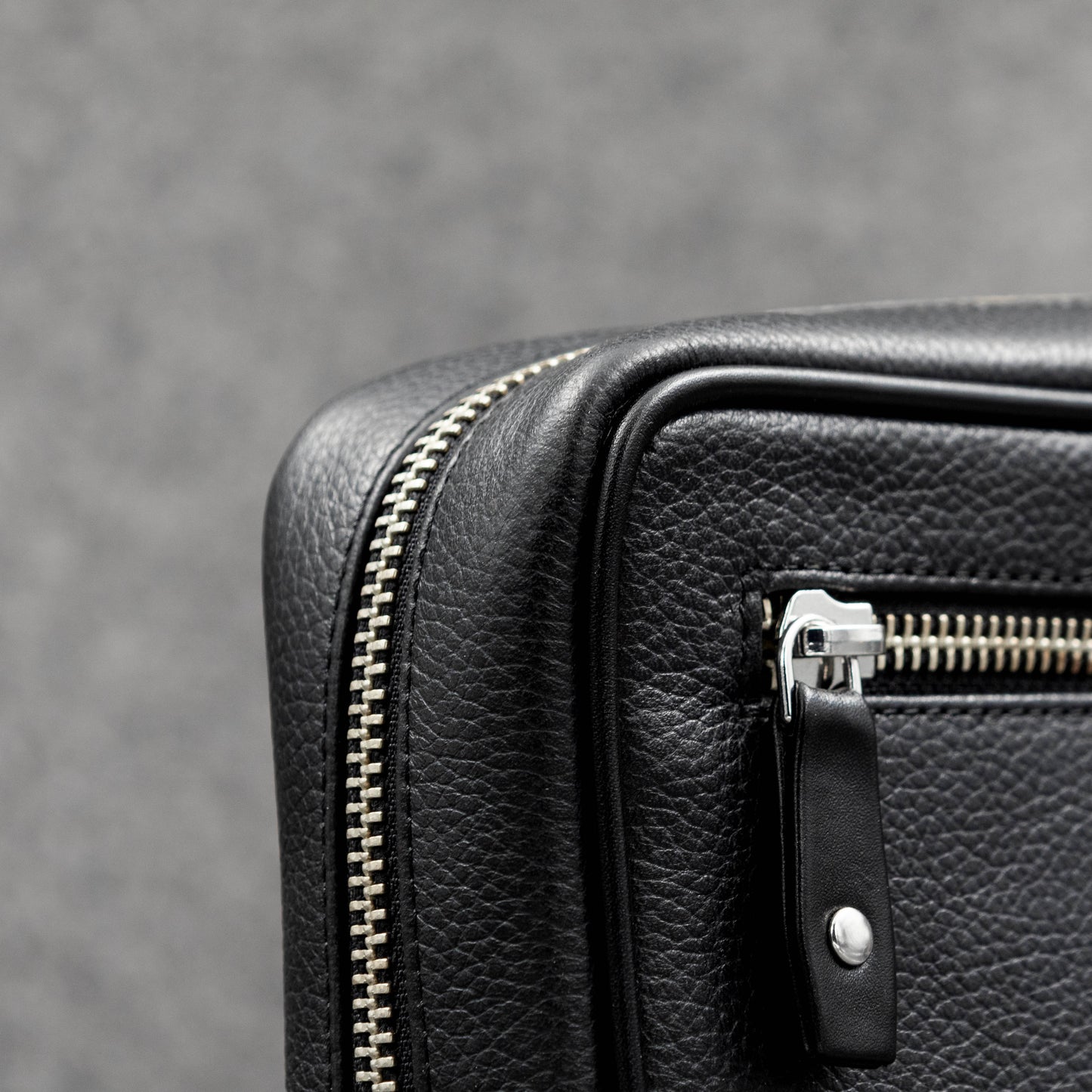 Tech pouch for cords, cables, electronics organization in leather