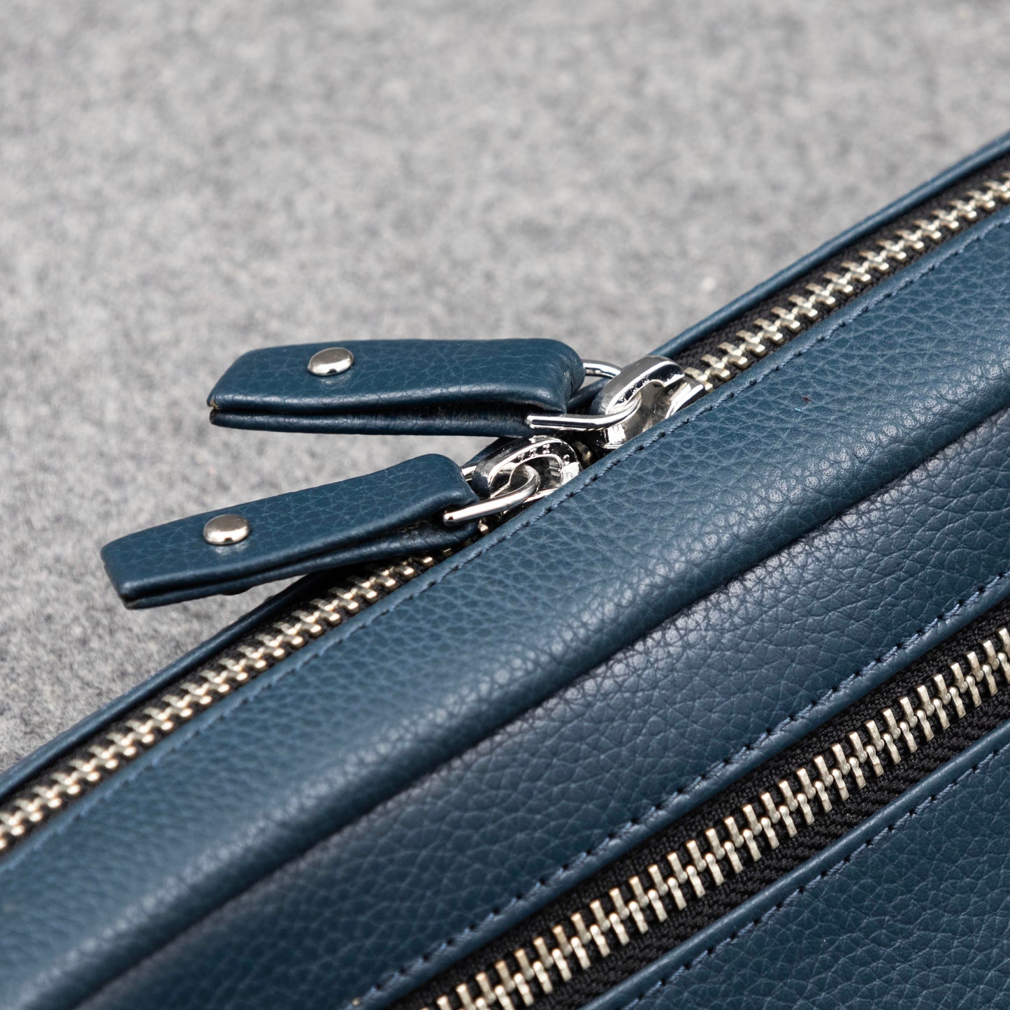 Tech pouch for cords, cables, electronics organization in leather