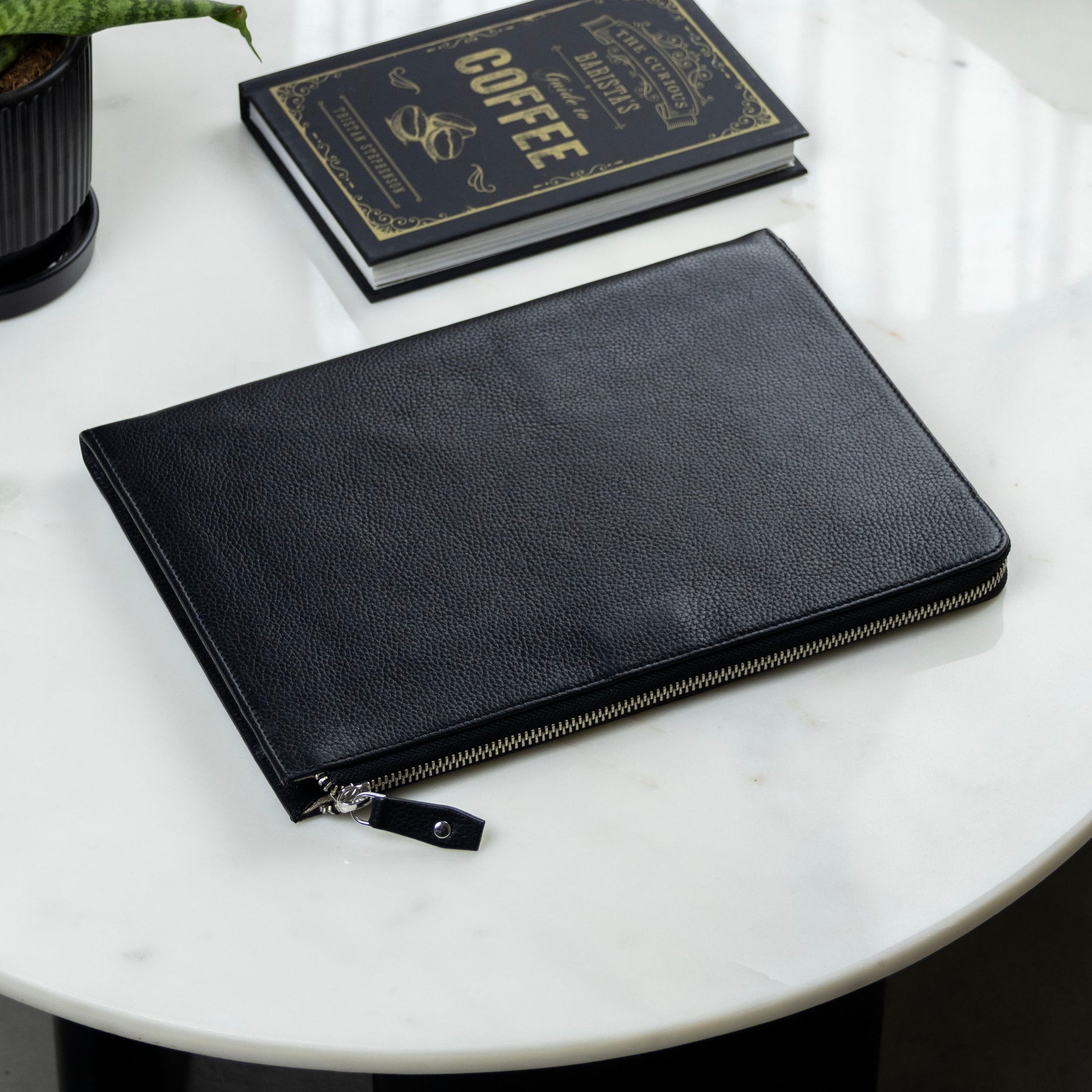 Leather iPad Organizer with a zip around closure