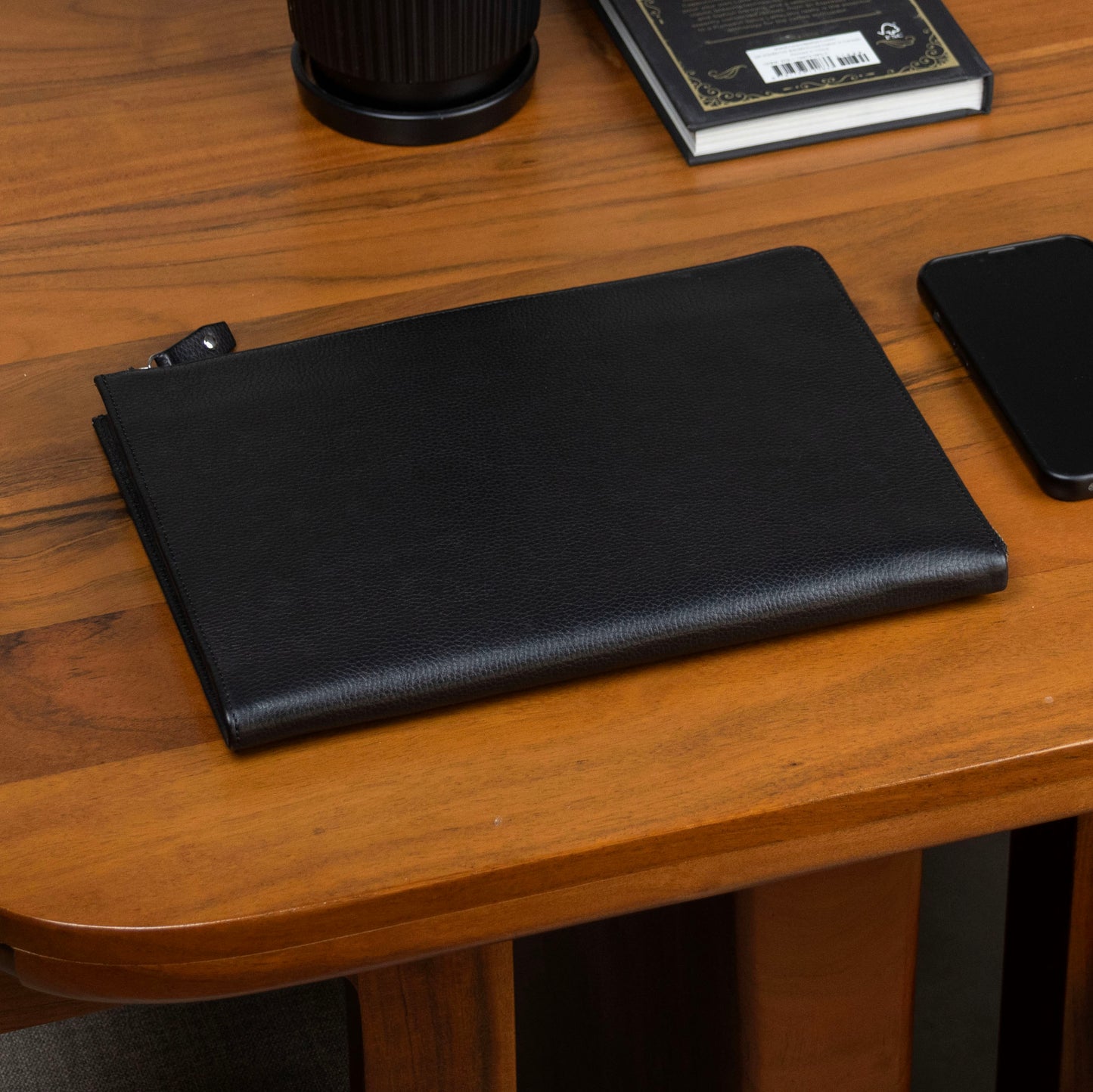 The iPad zip around case is crafted from a single piece of leather, for added strength and durability. The perfect work companion