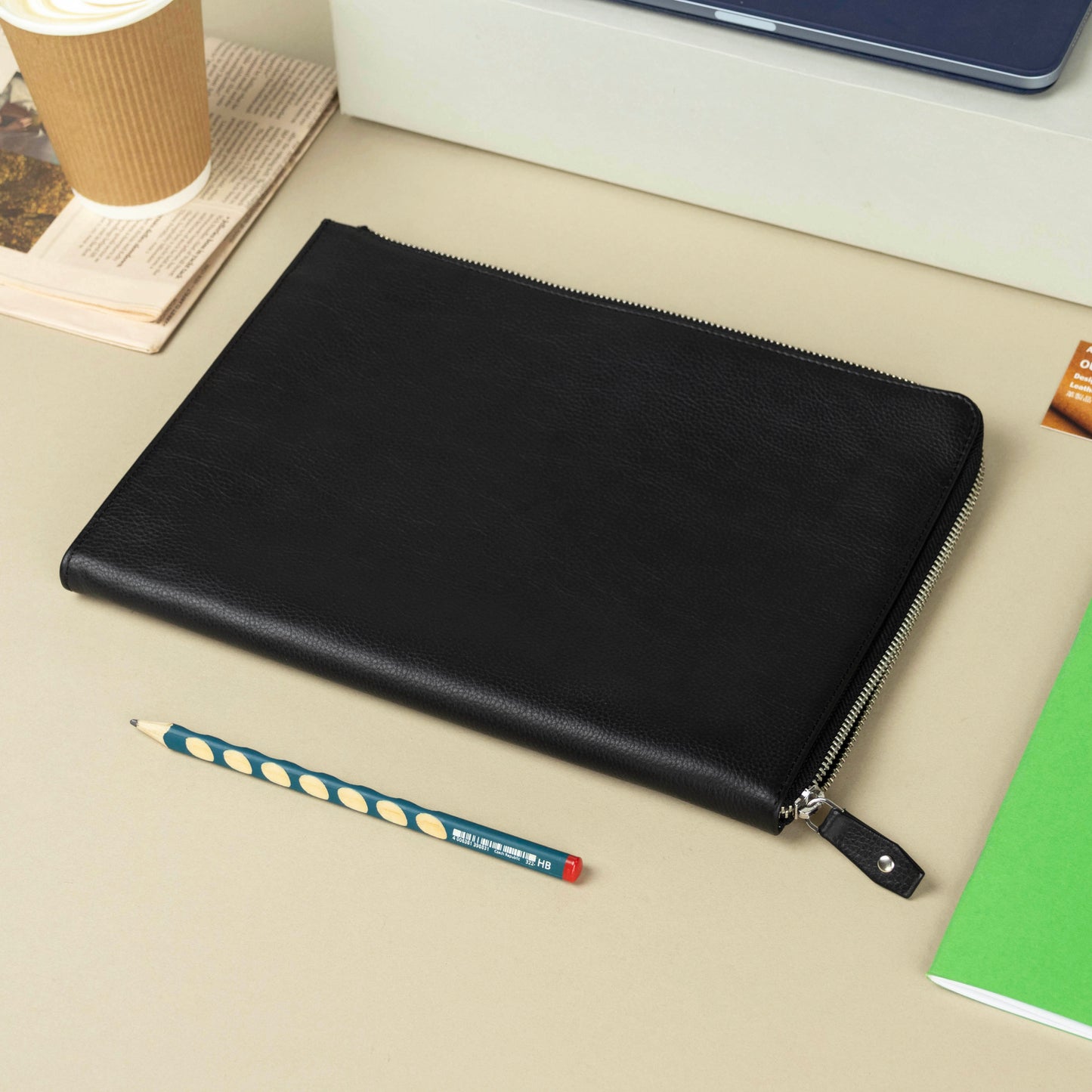iPad L-Zip Portfolio Case Leather