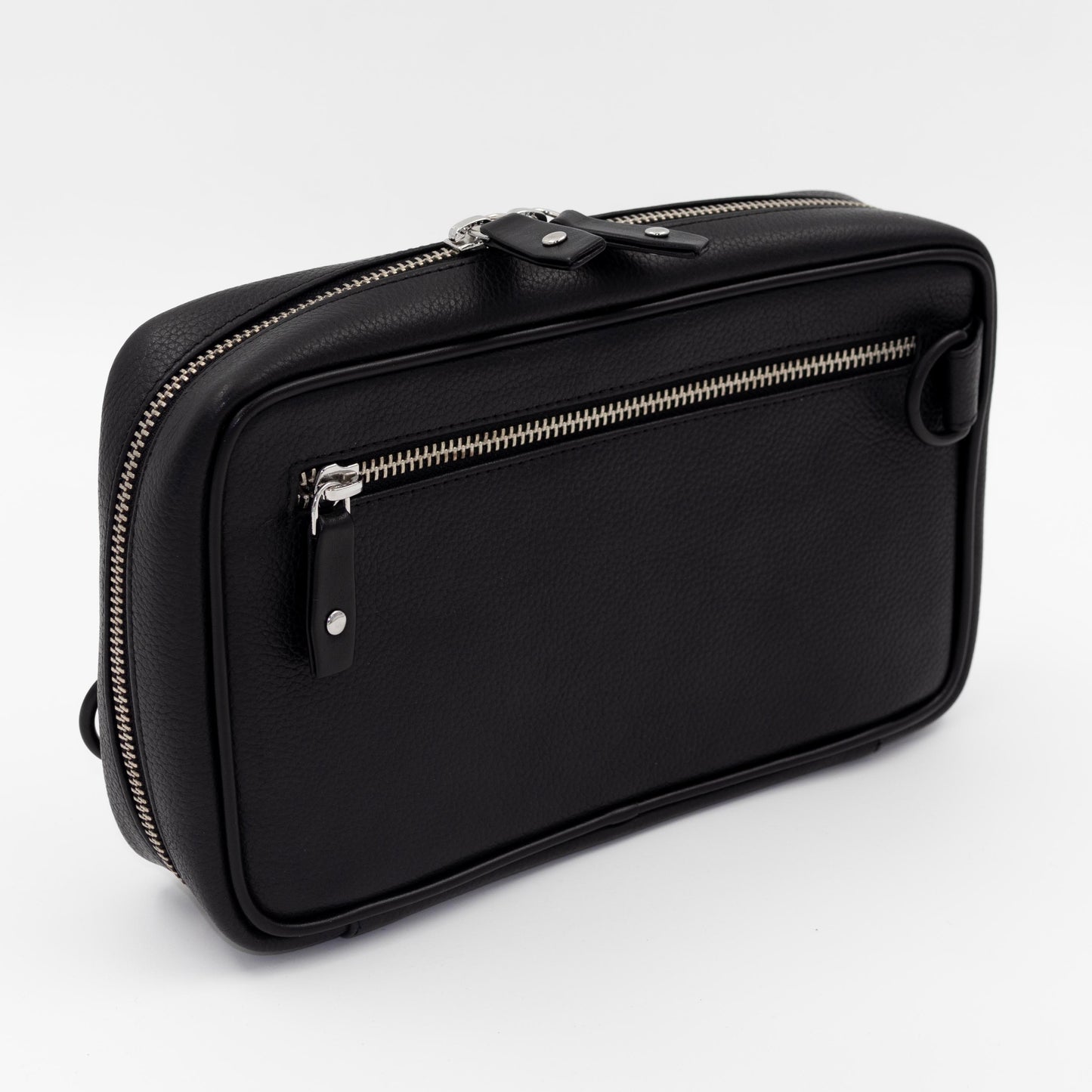 Tech pouch for cords, cables, electronics organization in leather