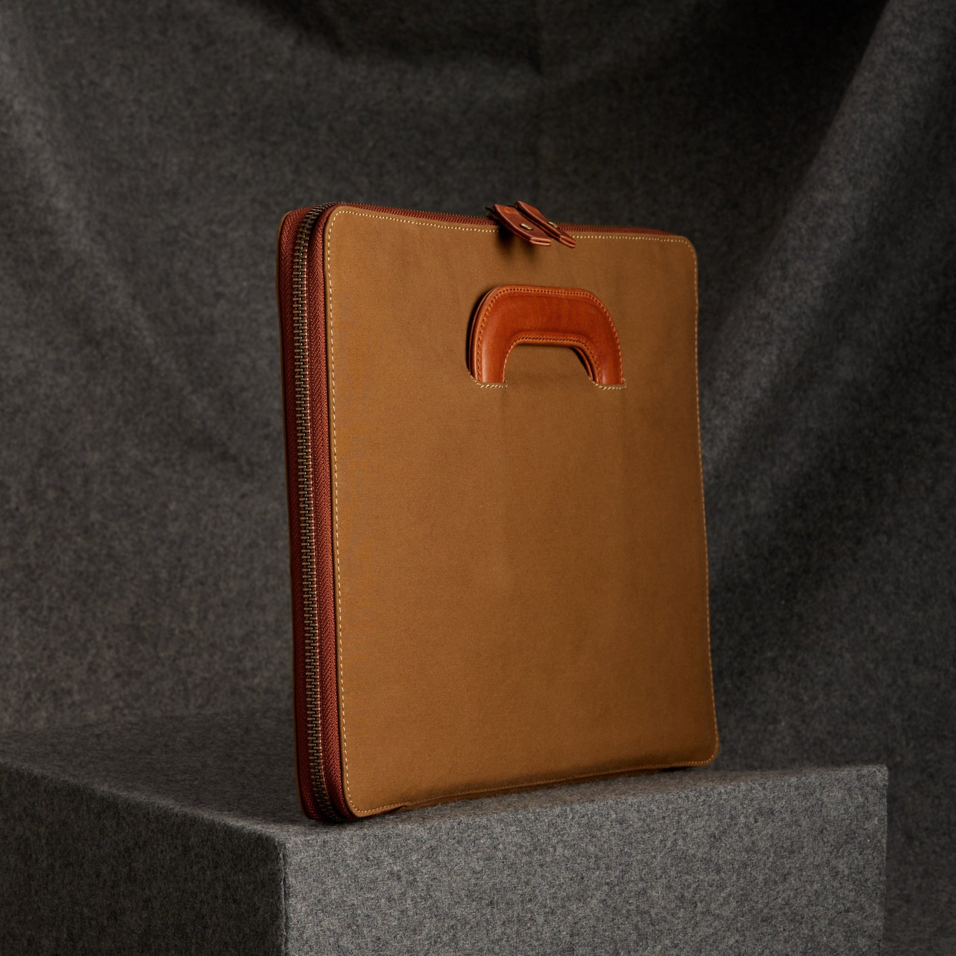 Document folder with zippers