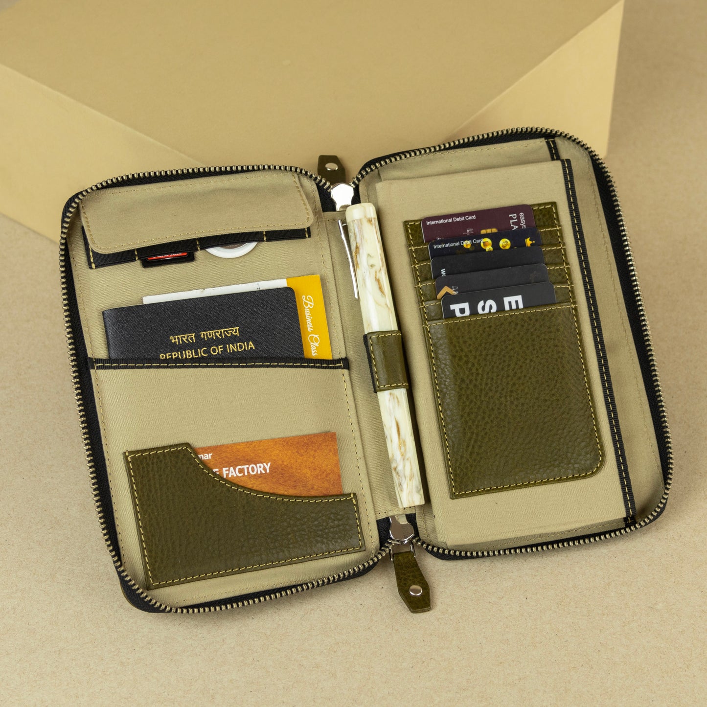 Passport Holder with Zippers