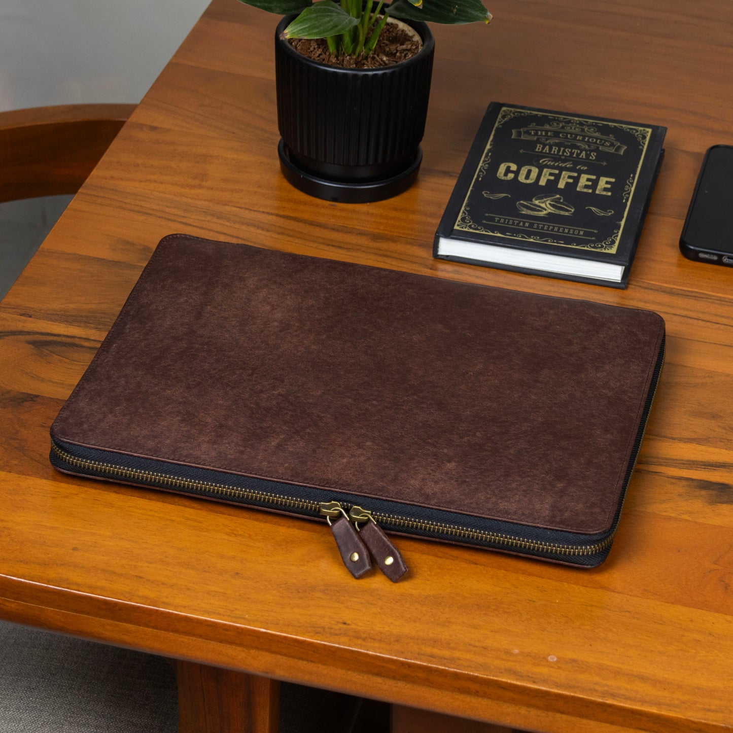 Vegetable Tanned Leather Laptop Case in Pueblo Tobacco