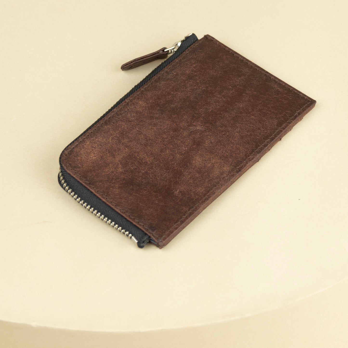 Zip Card Holder Leather