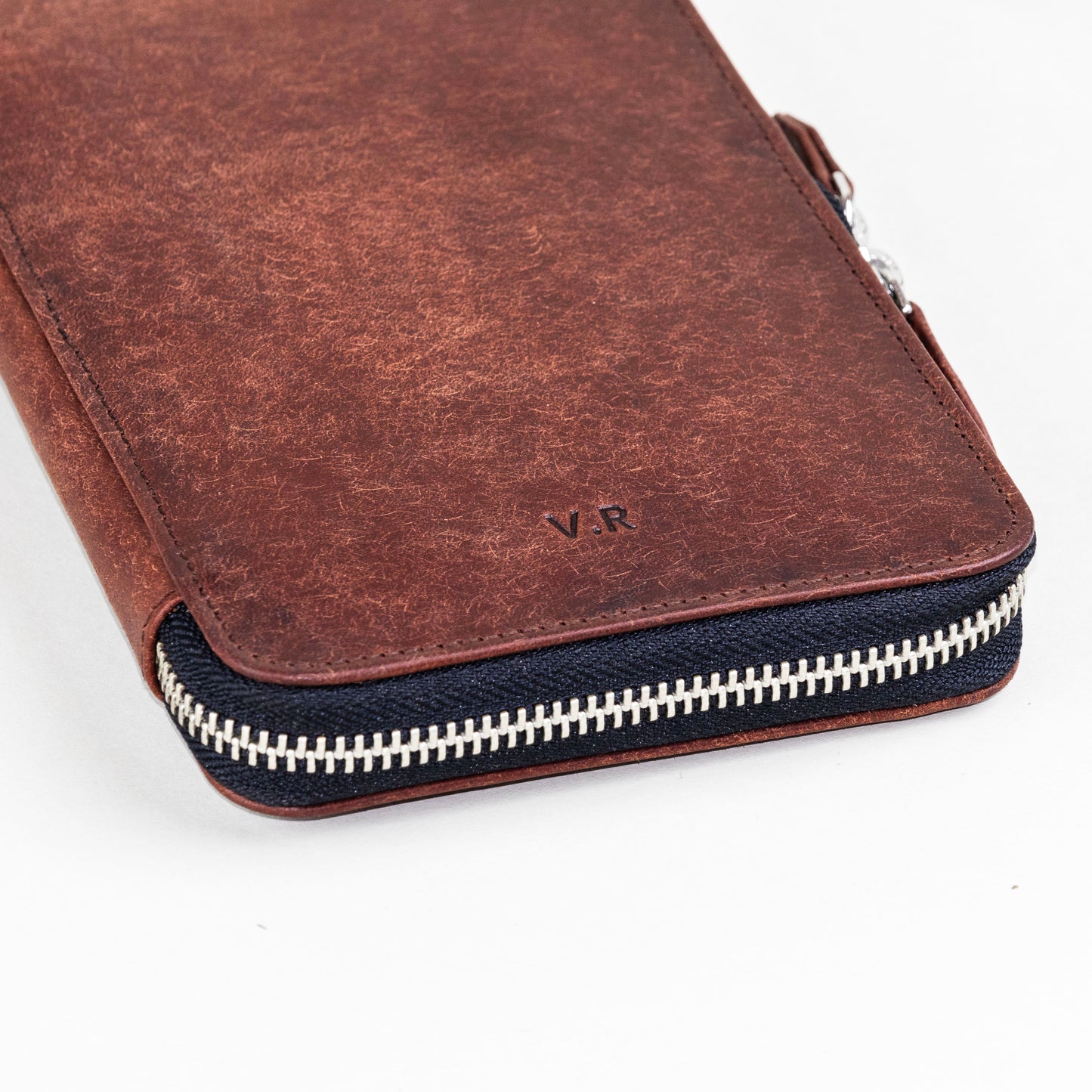 Vegetable Tanned Leather Passport Holder with Zippers