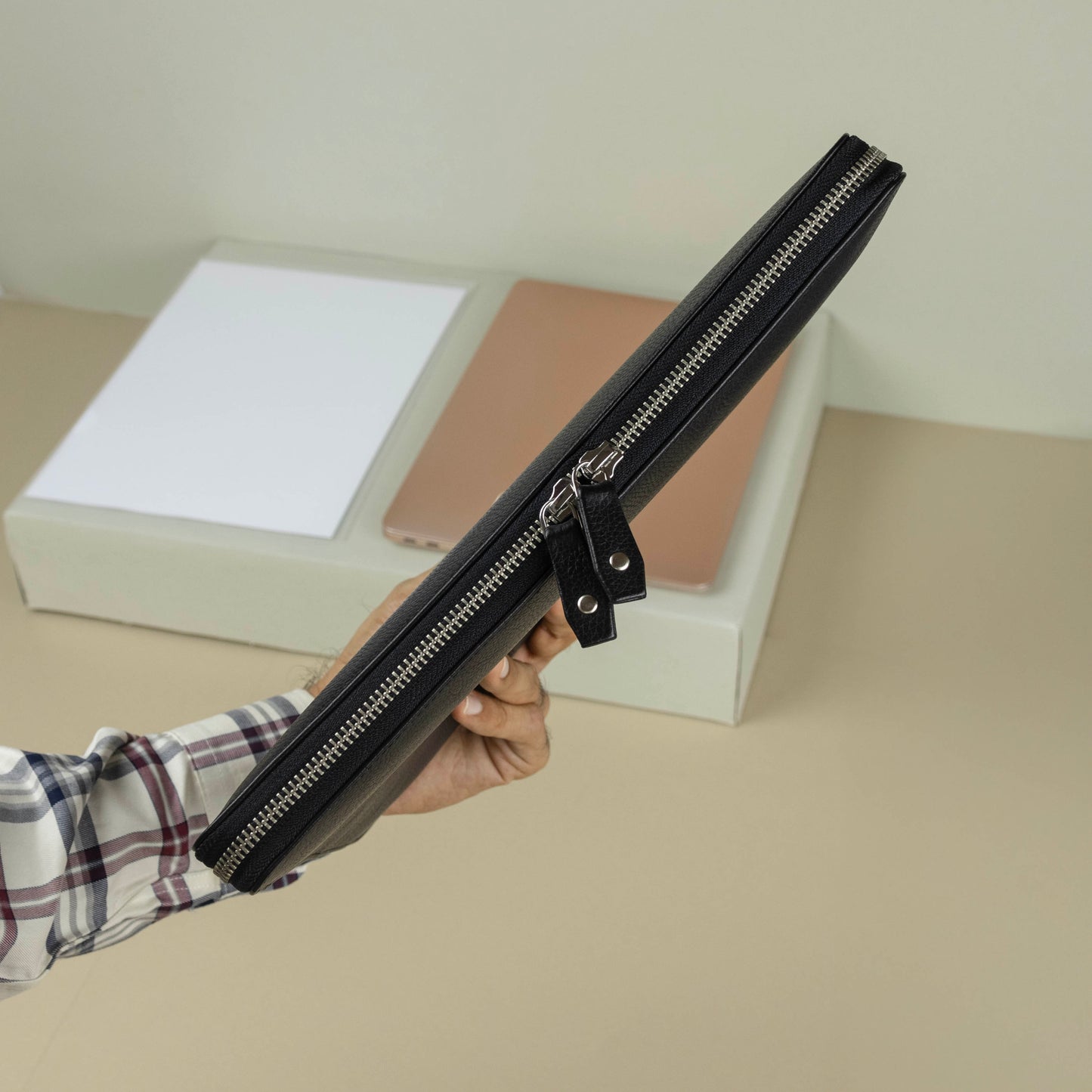 Zippered Leather Laptop Case for Surface Pro