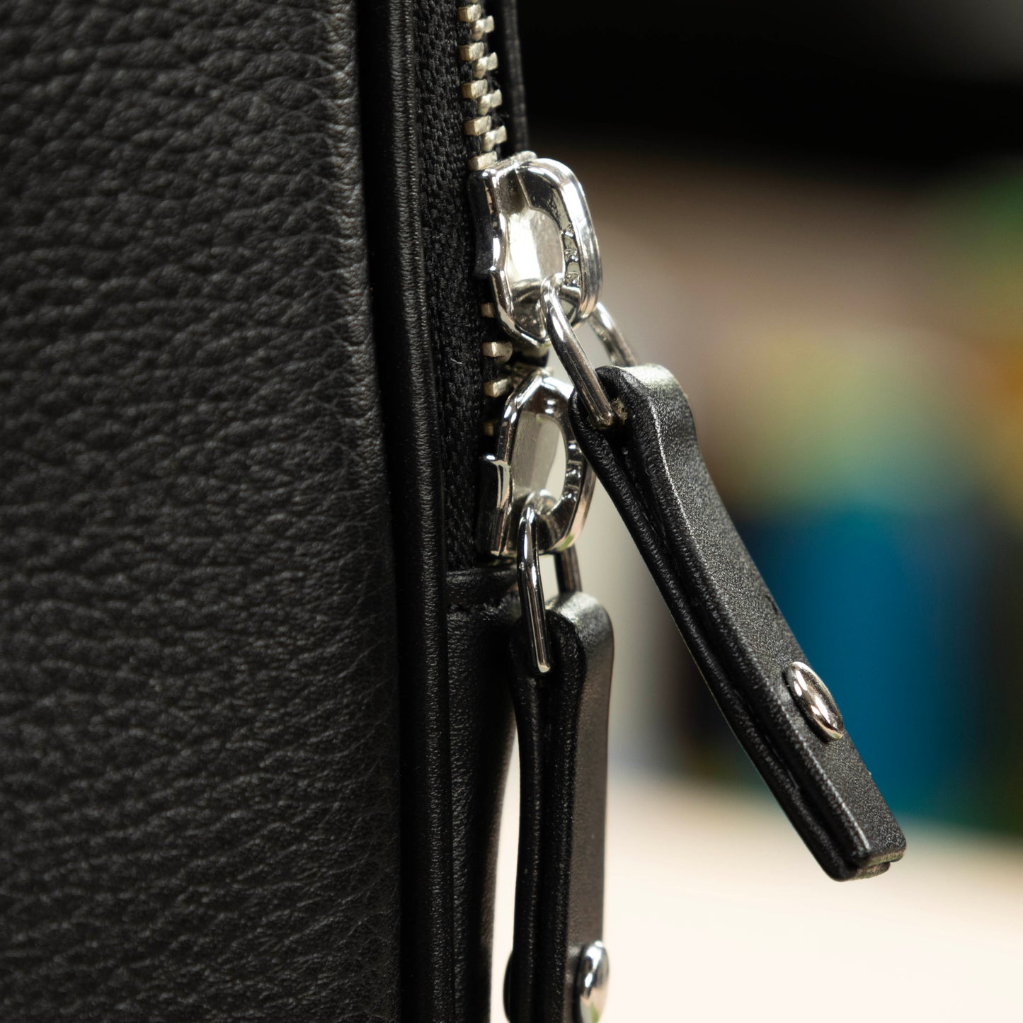 Leather Briefcase with Luggage Strap