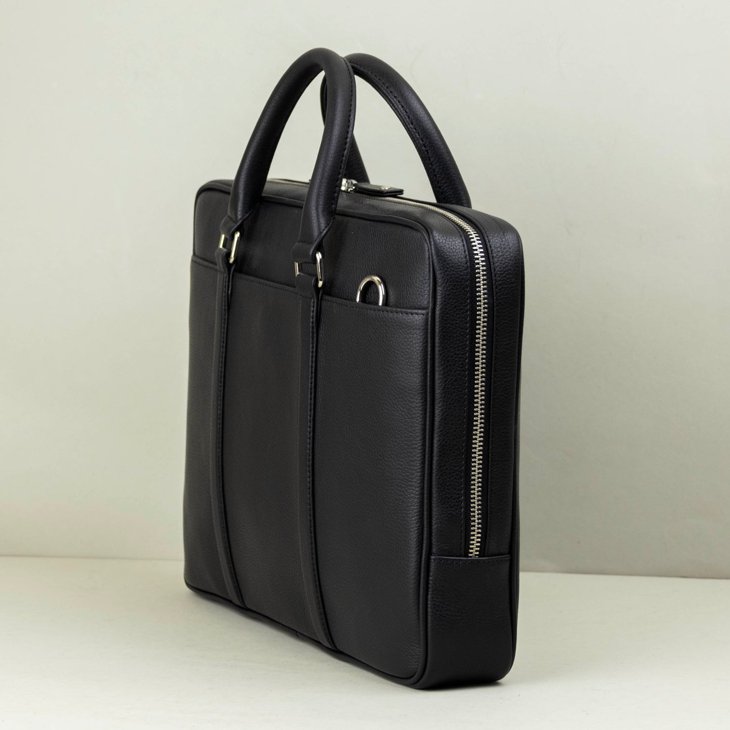 Small Leather Briefcase for 13 inch laptops - Espresso Brown