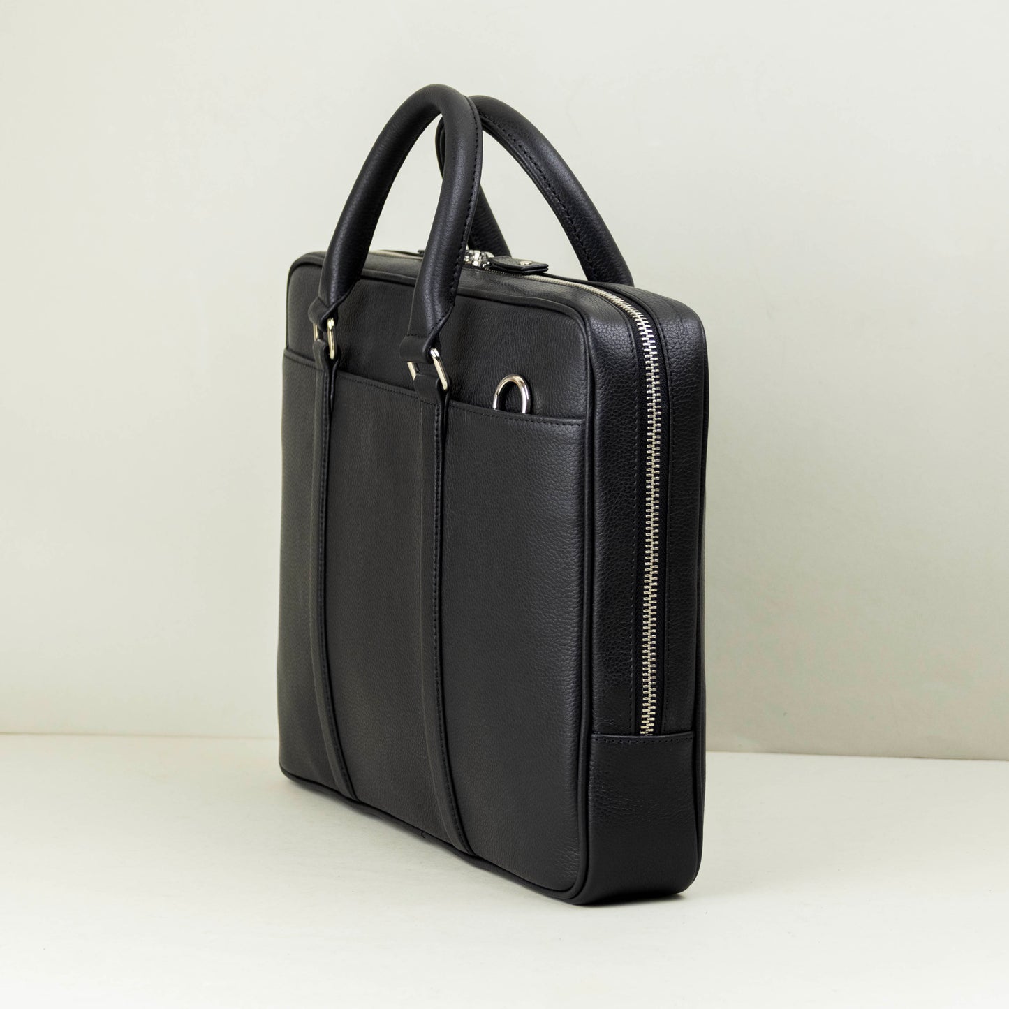 Small Leather Briefcase for 13 inch laptops - Espresso Brown