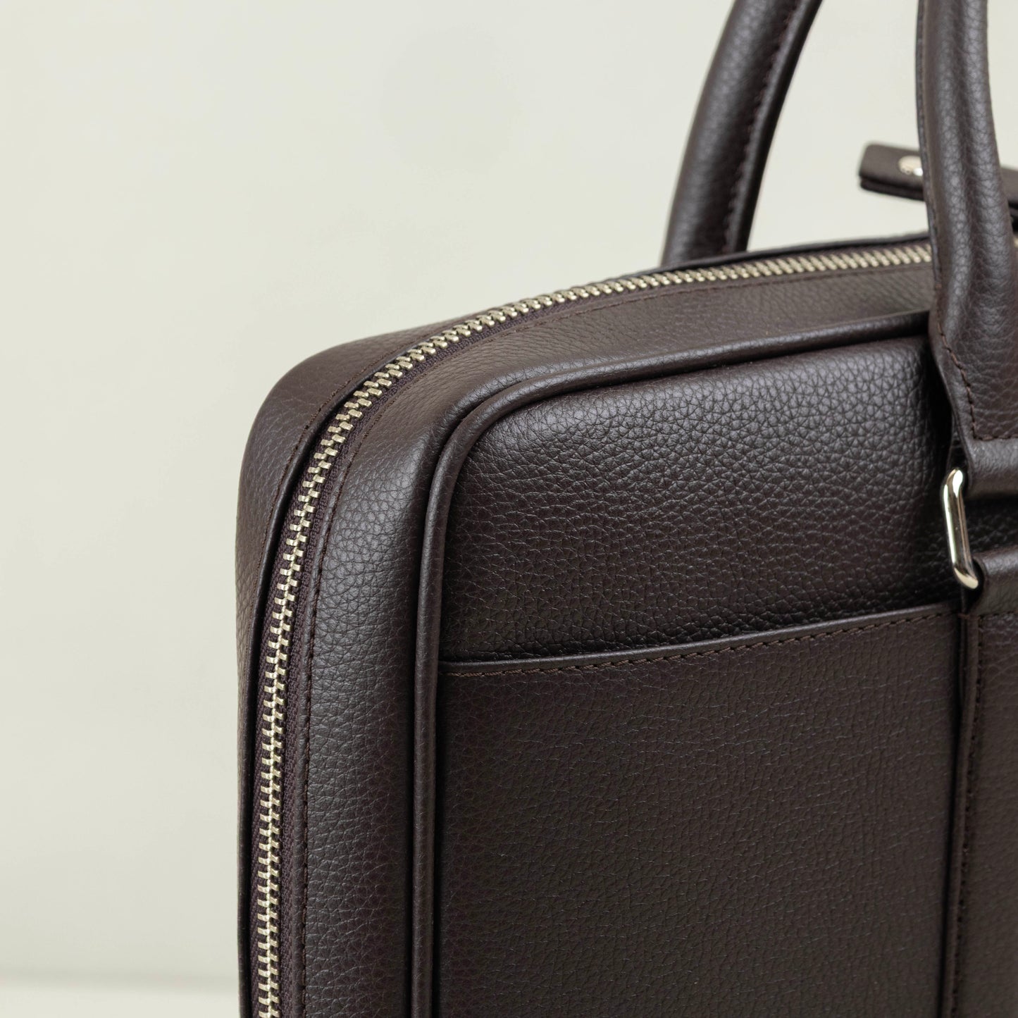 Small Leather Briefcase for 13 inch laptops - Espresso Brown