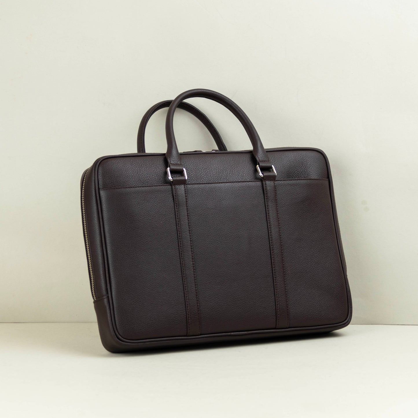 Small Leather Briefcase for 13 inch laptops - Espresso Brown