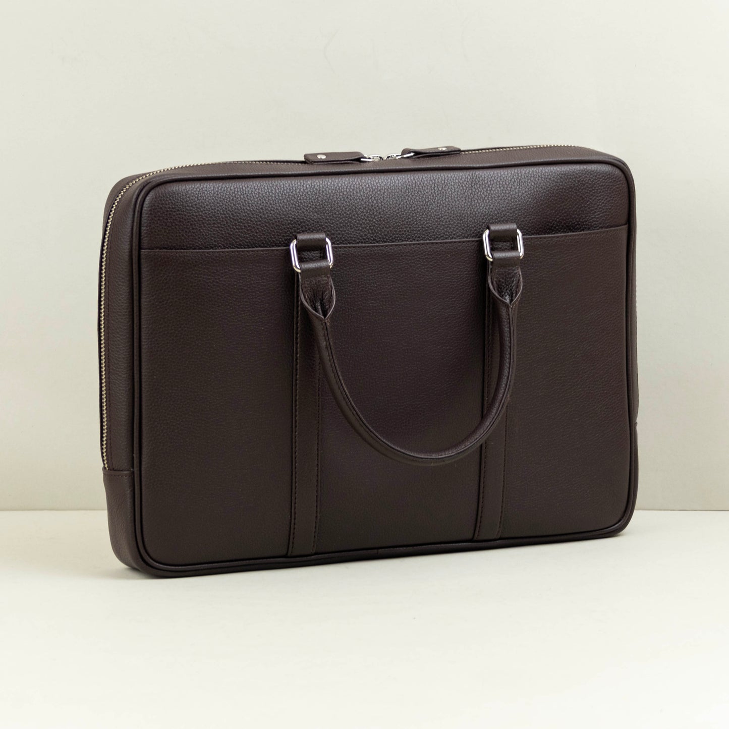 Small Leather Briefcase for 13 inch laptops - Espresso Brown