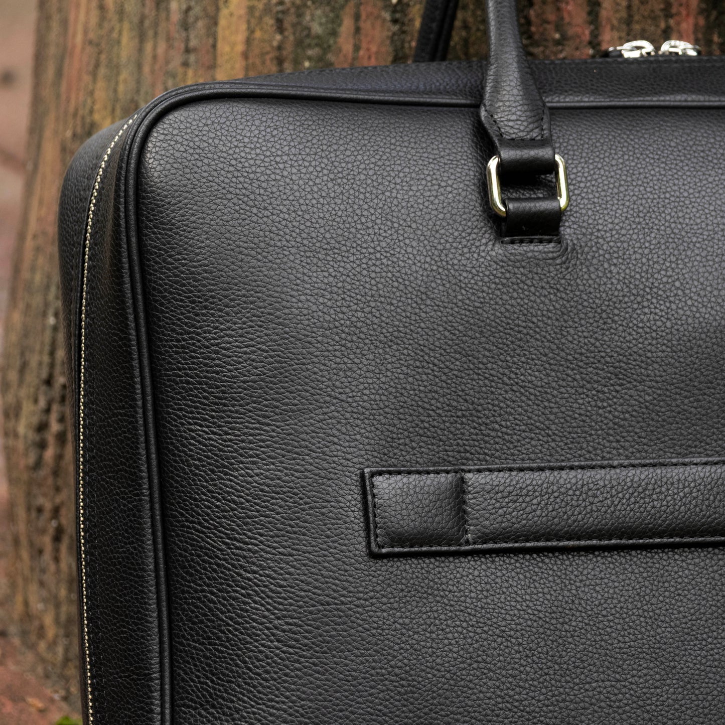 Leather Briefcase in Black - v2