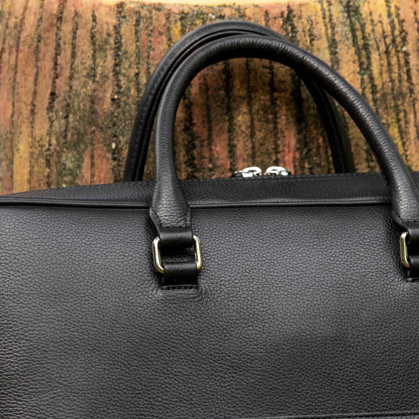 Leather Briefcase in Black - v2