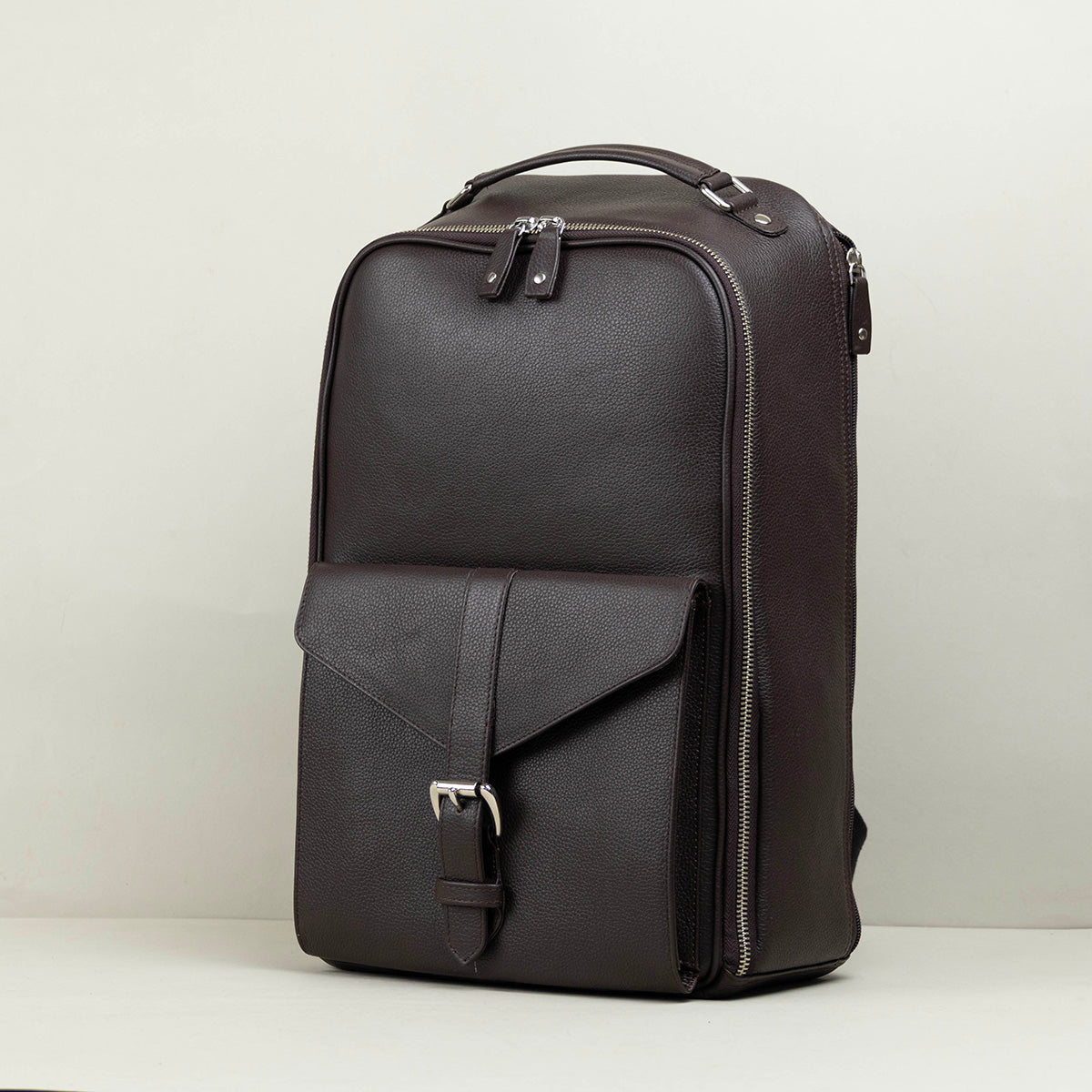 Leather Backpack for Work - Brown