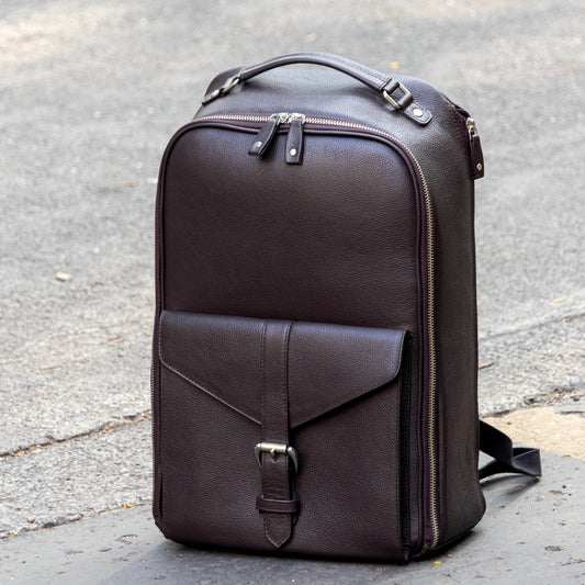 Leather Backpack for Work - Brown