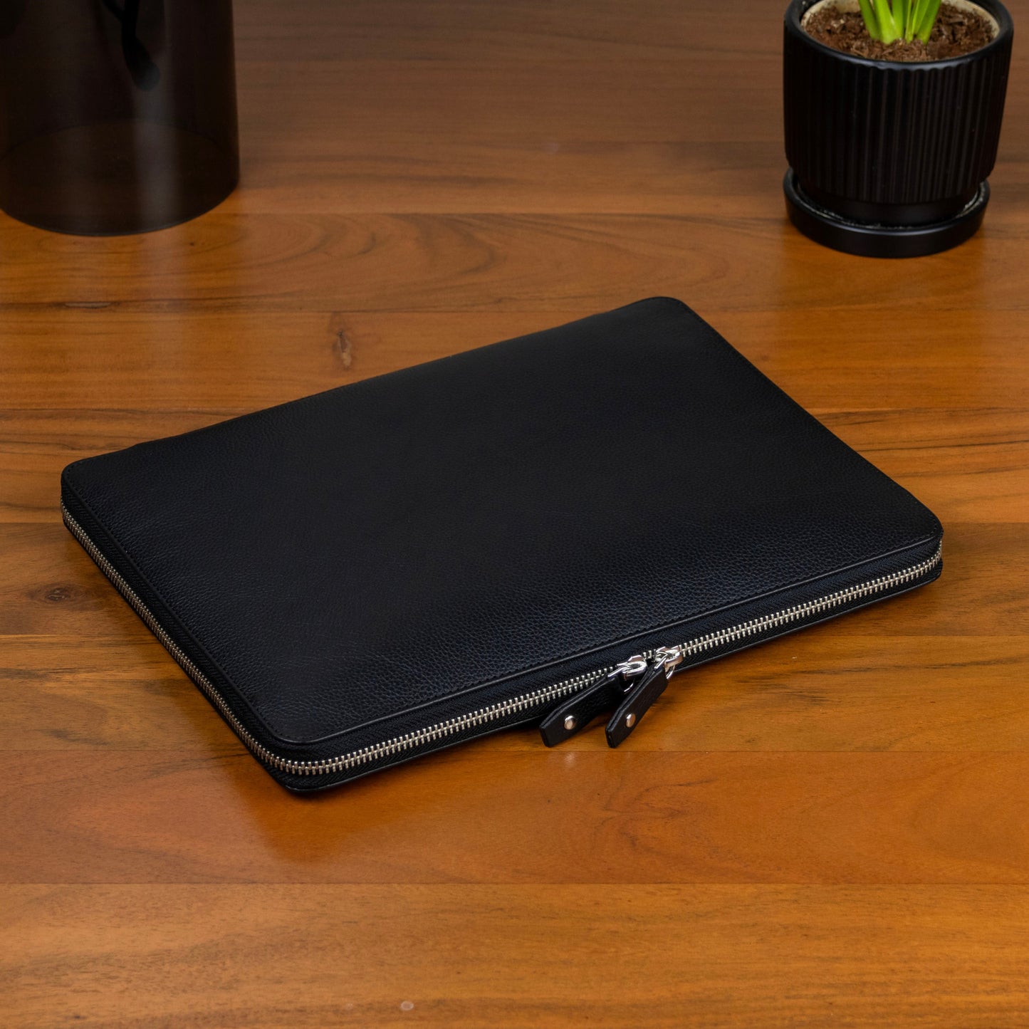 Black Leather Laptop Case
