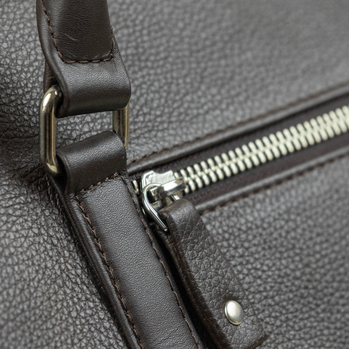 Leather Duffle Bag - Brown (v2)