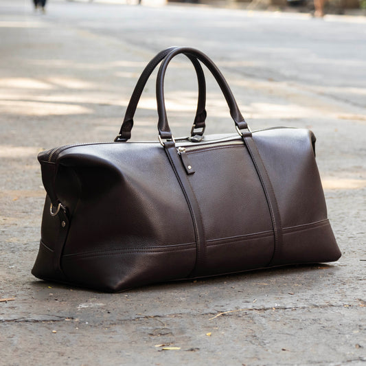 Leather Duffle Bag - Brown (v2)