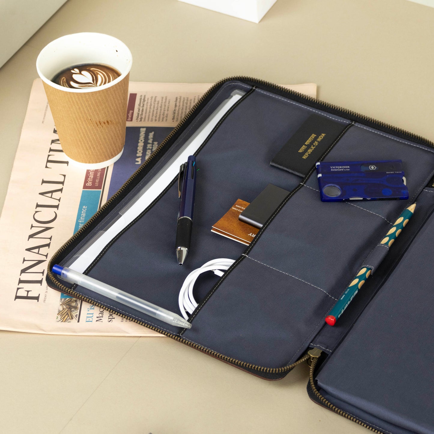 Zippered Leather Laptop Case for Surface Pro