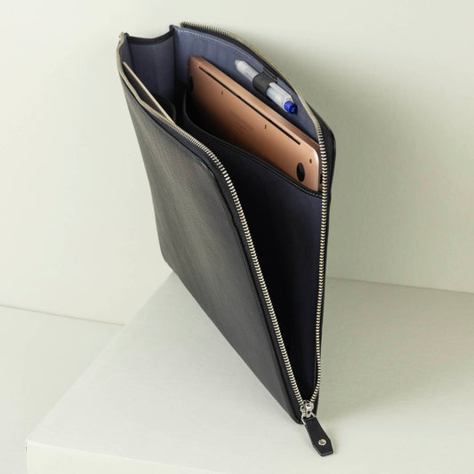 L-Zip Laptop Case in Leather