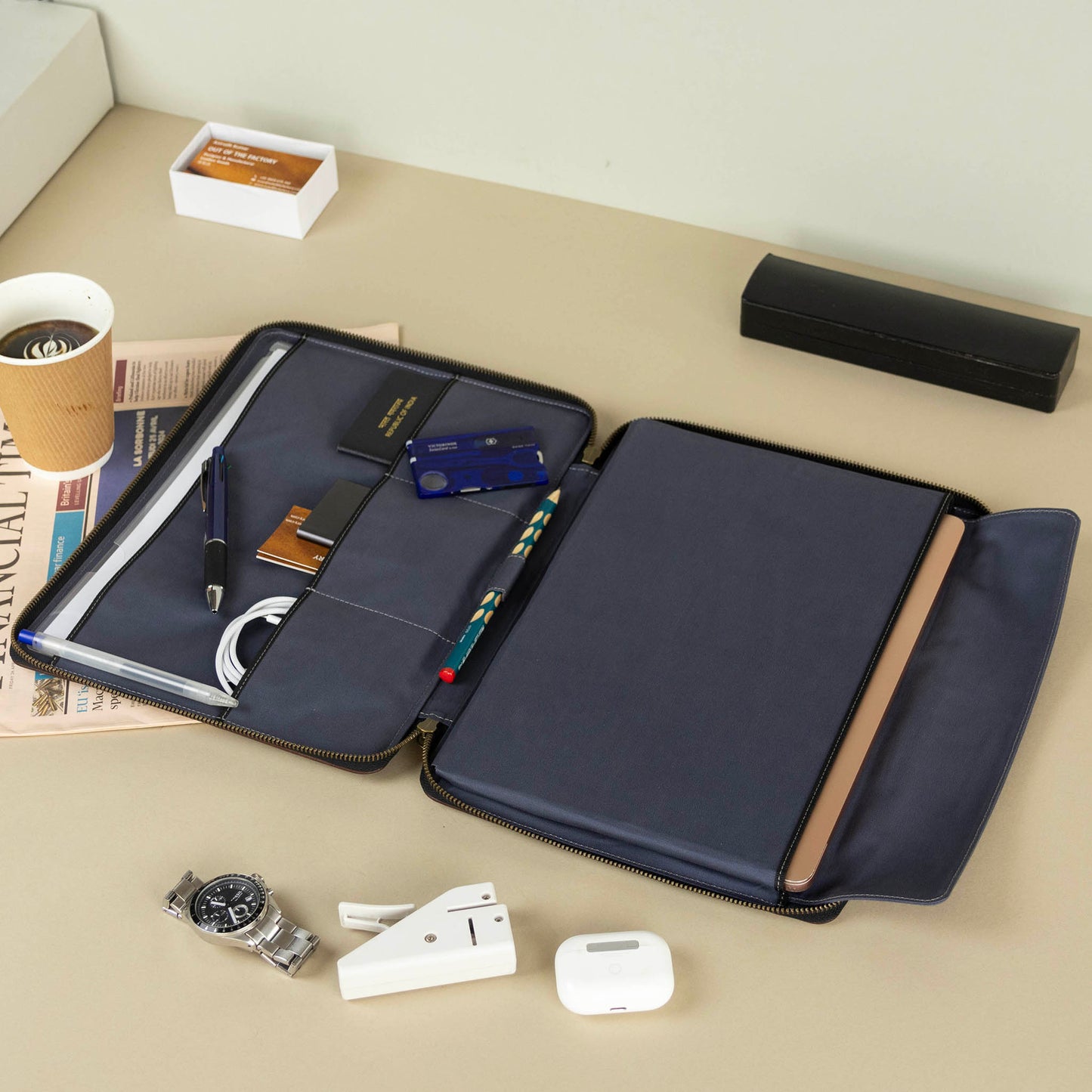 Zippered Leather Laptop Case for Dell XPS
