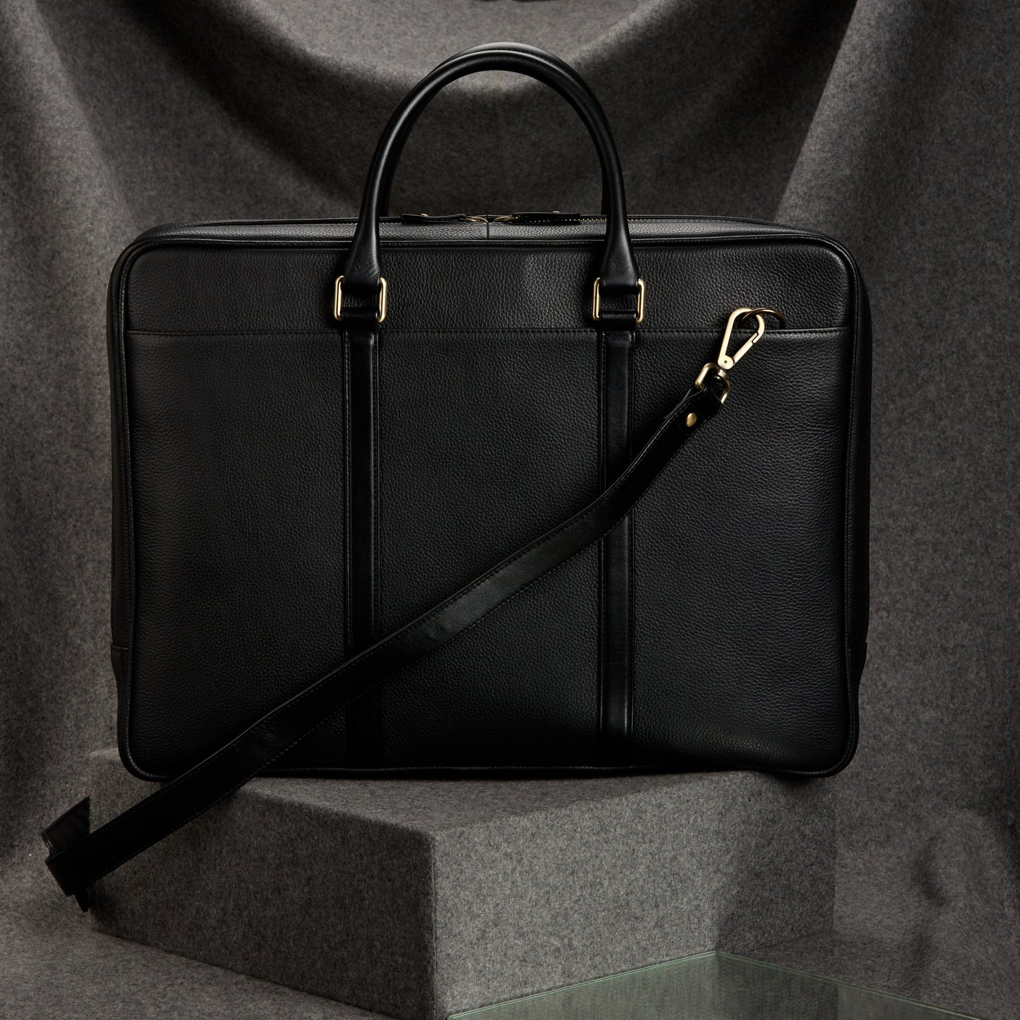 Leather Briefcase with shoulder strap