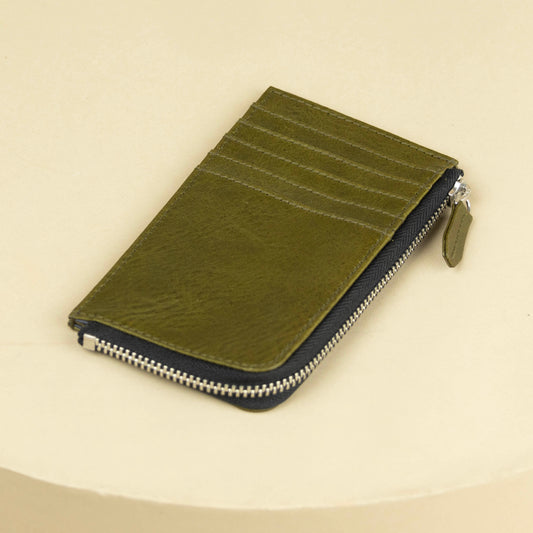 Zip Card Holder Leather