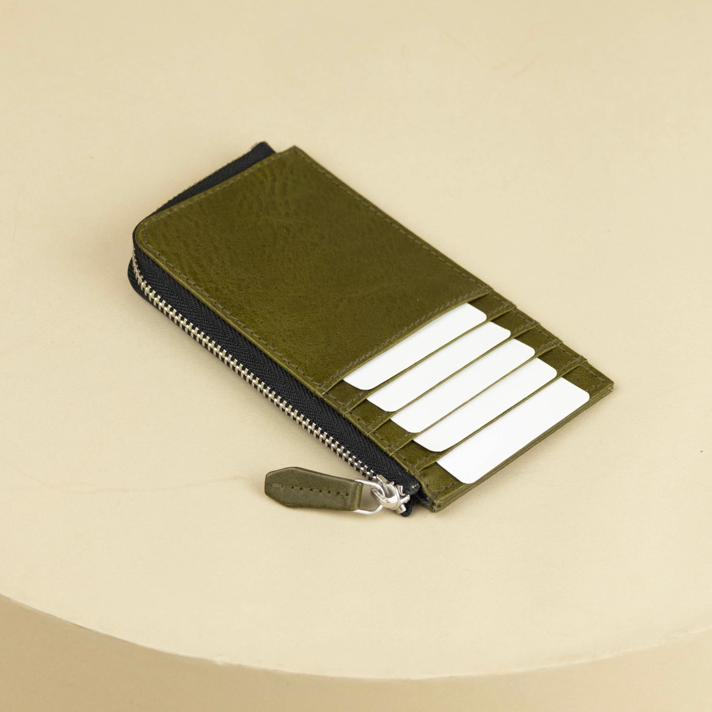 Zip Card Holder Leather