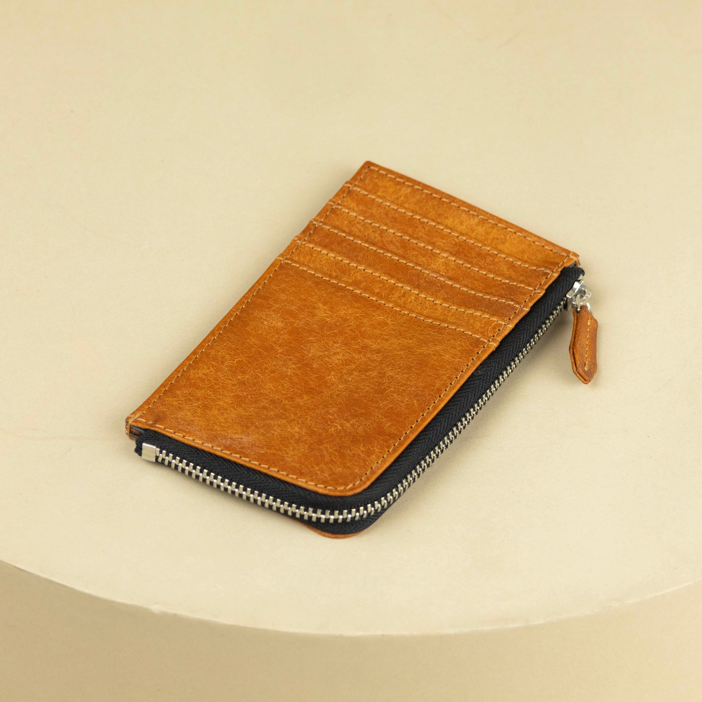 Zip Card Holder Leather