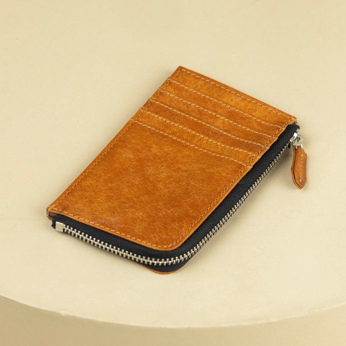 Zip Card Holder Leather