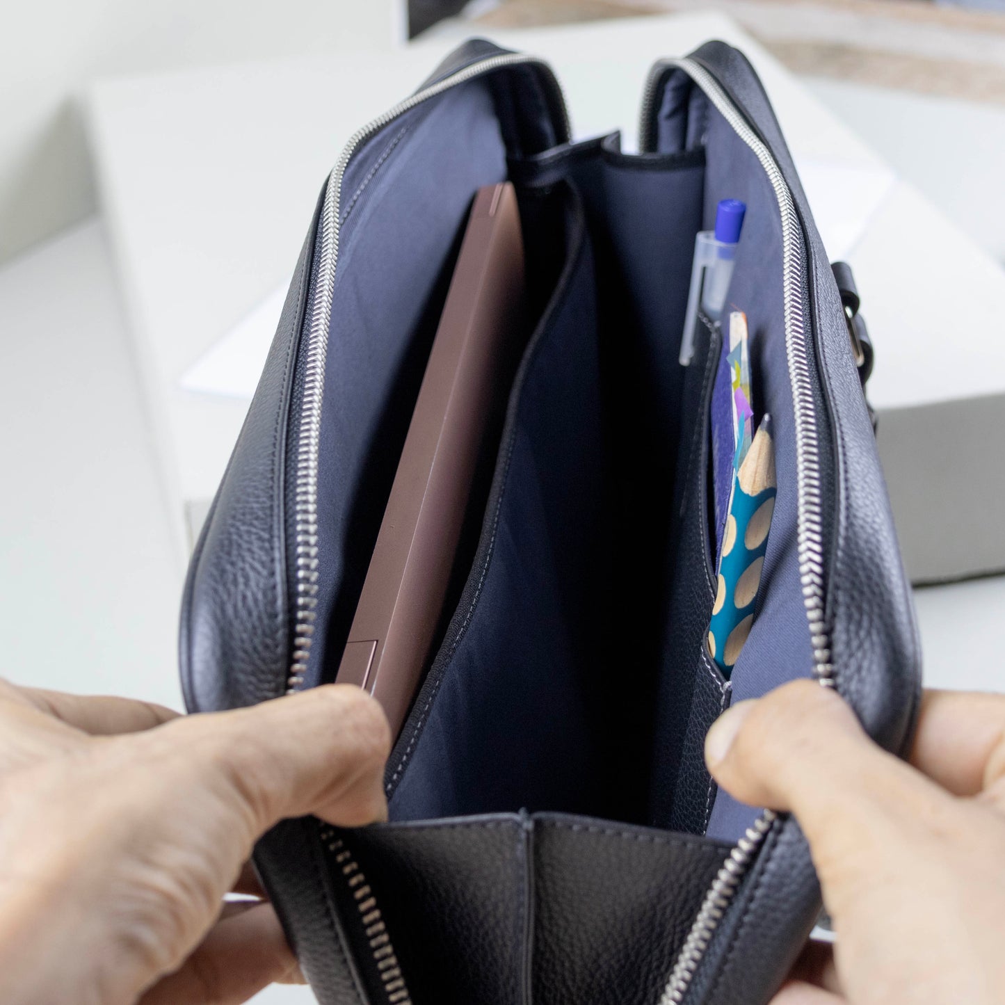 Small Leather Briefcase for 13 inch laptops