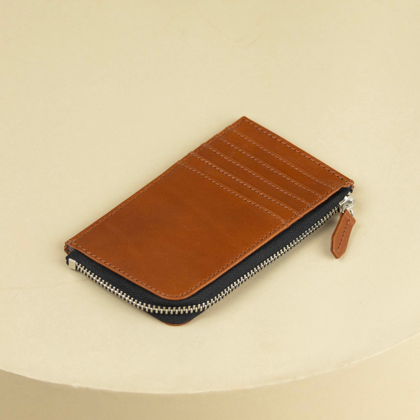 Zip Card Holder Leather