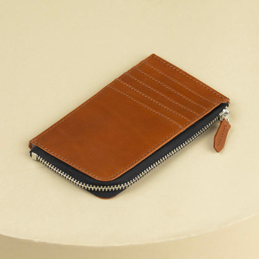 Zip Card Holder Leather