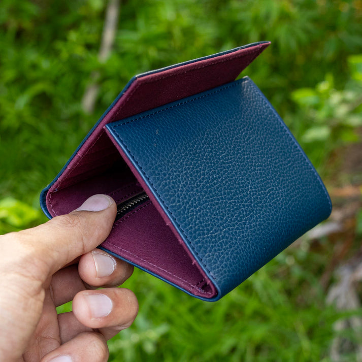 3 panel leather wallet