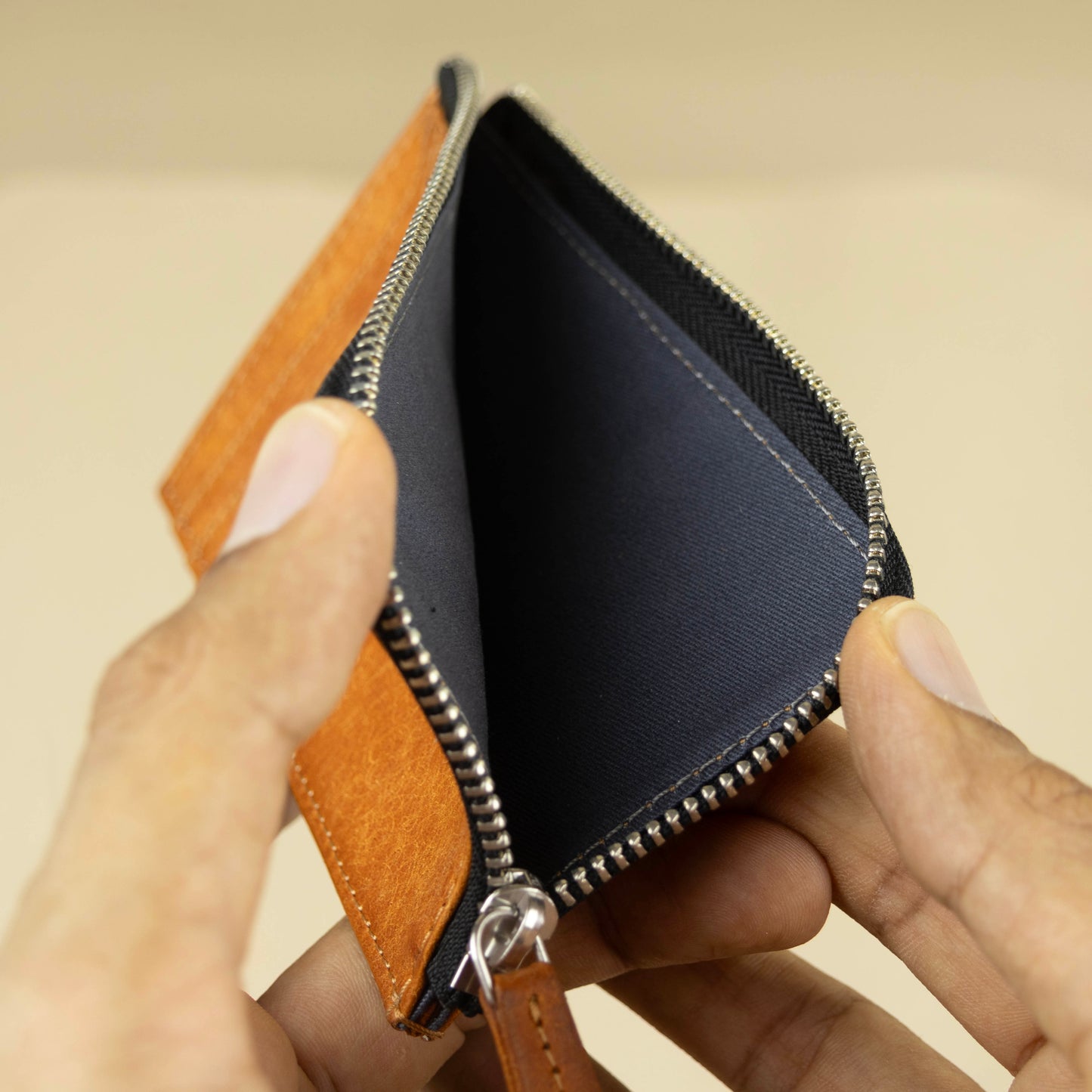 Zip Card Holder Leather