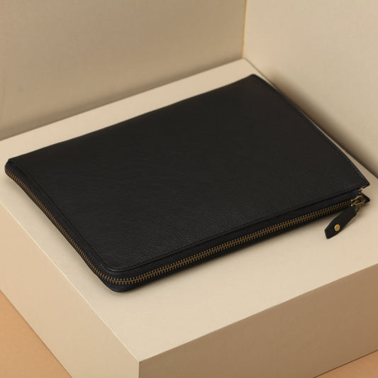 iPad Pro Zipper Case Black Leather