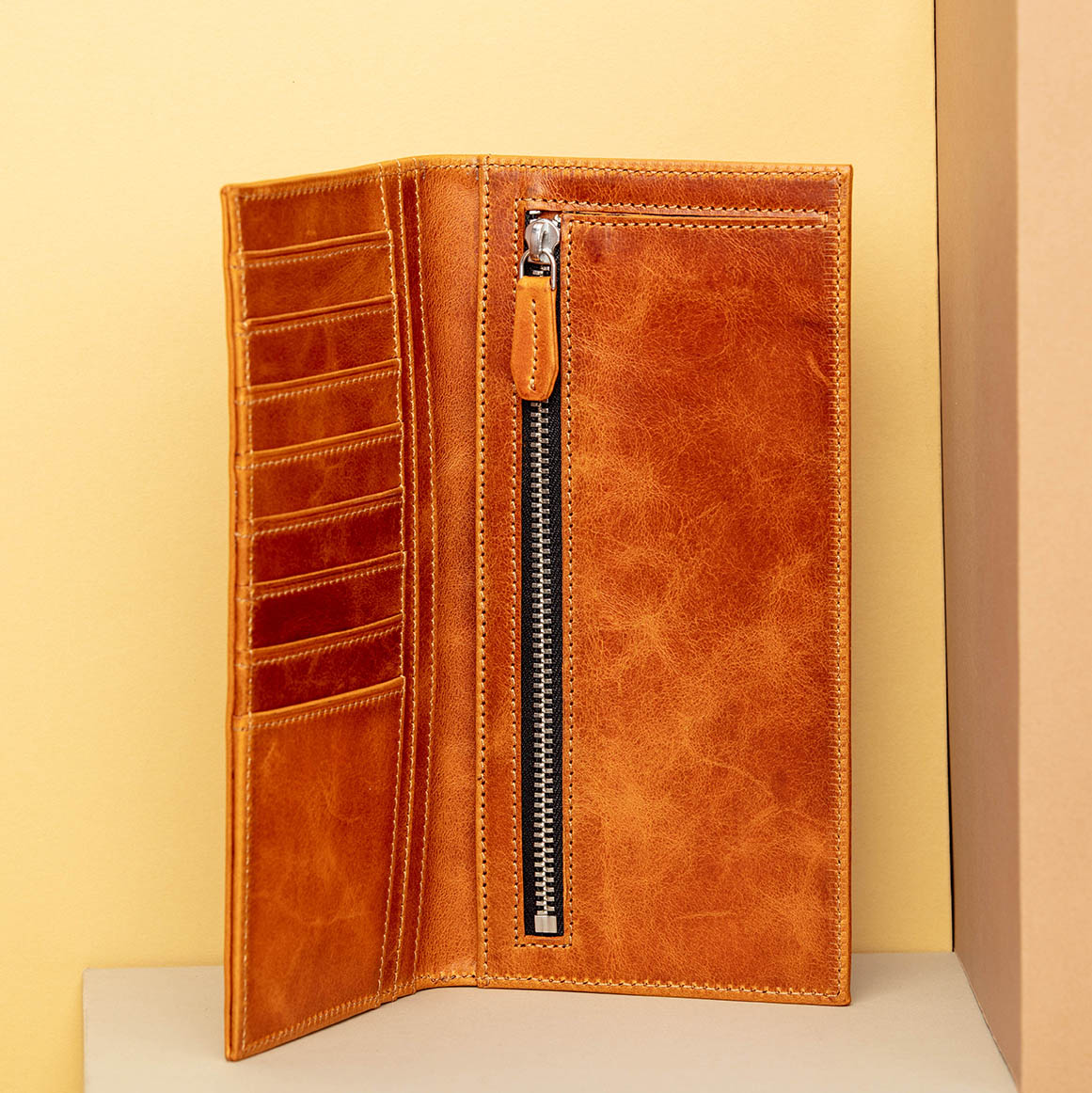 Long Wallet with Zip Pocket