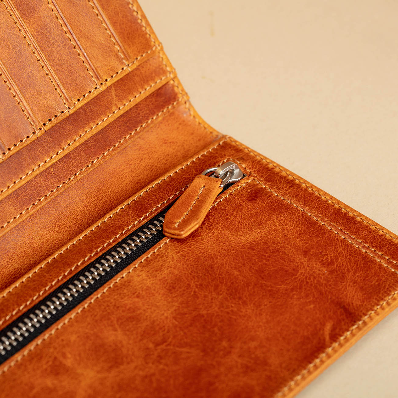 Long Leather Wallet Interior